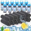 12 Pack 32 x 12 in Cooling Towels Bulk for Neck and Face Microfiber Ice Towel Sweat Towels Breathable Soft Chilly Towel Portable Cool Neck Rags for Yoga Sport Gym Workout Fitness (Dark Gray)
