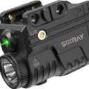 Green Beam and Flashlight for Pistol, Rechargeable Pistol Light Laser Combo Rail Mounted Green Beam Laser Class II