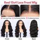 Body Wave Lace Front Wigs Human Hair Pre Plucked HD Lace Frontal Wig for Women Soft Remy 200 Density Brazilian Raw Human Hair Natural Black 24 Inch