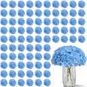 100 PCS Blue Hydrangea Artificial Flowers, Silk Full Flowers Heads with Stems for Wedding Centerpieces, Home, Garden, Baby Shower, Party Decoration