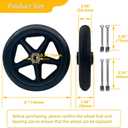 6 Inch Replacement Wheels (2-Pack) - Universal PU for Wheelchair, Walker & Rollator - Quiet Anti-Slip Solid Rubber with Sealed Bearings - Black