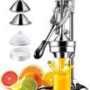 Manual Juicer Hand Press - Heavy Duty Stainless Steel Citrus Juicer Squeezer, Commercial Cold Press for Lemon, Orange, Pomegranate, Professional Metal Fruit Juicer, Easy to Clean