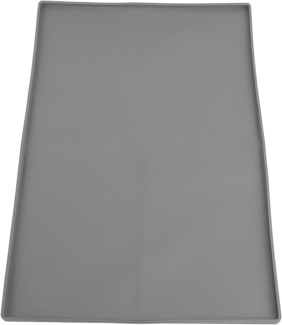 Silicone Coffee Mat, Coffee Bar Accessories Coffee Bar Mat with Raised Edges Silicone Coffee Machine Mat Under Coffee Maker Mat Gray for Countertops Non Slip Shock Absorption