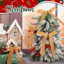 Riceshoot 30 Pcs Christmas Velvet Bow, 6 x 8 Inch Rustic Crafts Gift Bows Nice for Christmas Tree, Garland, Large Gifts, Parties, Indoor or Outdoor Decorations(Khaki)