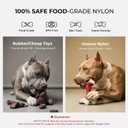 Kseroo Indestructible Dog Toys for Aggressive Chewers: Beef Flavored Hard Nylon Bone Chew Toys, Tough Dog Chew Toys for Large Dogs, Dog Toys to Keep Them Busy for Medium Large Breed (20-80 lbs), Red