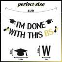3 x I'm Done With This B.S. Banner - Congrats Bachelor Grad Party Banner, Bachelor's Degree Graduation Party Decorations Black Glitter