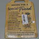 Friend Gifts for Women, Best Friend Birthday Gifts for Women, Recipe Cutting Board for Bestie, Bff, Friendship Christmas Birthday Present for Woman