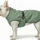 Dog Winter Vest with Fur-Safe Buckle (No Hook & Loop), Water-Repellent Fleece Lined Jacket, 360 Reflective, Leash Hole & Leg Straps, Adjustable for Hiking & Active Dogs (Green, Small)