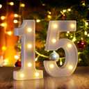 Marquee Numbers 15th Birthday Decorations For Girls Boys, 15 Light Up Numbers 