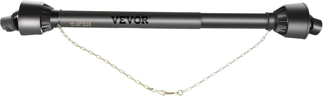 VEVOR PTO Shaft, 1-3/8" PTO Drive Shaft, 6 Spline Tractor, Round Implement Ends PTO Driveline Shaft, Series 4 Tractor PTO Shaft, 43"-61" Brush Hog PTO Shaft Black, for Finish Mower, Rotary Cutter