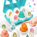 Easter Egg for Toddlers 1-3, Toddler Easter Basket Stuffers, Montessori Toys for 1 2 3 Year Old Boys Girls, Matching Sensory Eggs Toys, Easter Birthday Gifts for 1 2 3 Year Old Girl Boy