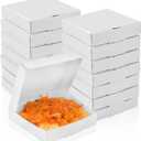 WANGDEFA 50 Pcs Mini Pizza Boxes 3.5 x 3.5 Square Cardboard Mini Pizza Box for Celebrations Party Favors Christmas Birthdays Valentines Day Weddings (White)