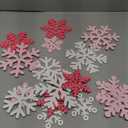 16pc  Snowflake Glitter Foam Stickers Winter Pink White Silver Snowflake Decals Self Adhesive Stickers for Winter Xmas DIY Crafts Greeting Cards Making Home Office School Party Decor