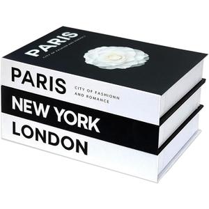 3pcs Fake Books for Decoration, Designer Books Decor Set, Libros Decorativos, Stacked Book Decor, Used for Coffee Tables, Shelf, Homes, Console Table, Fireplace Mantel Decor(Black and White)