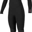 O'NEILL Women's Hyperfreak 4/3Mm Chest Zip Full Wetsuit, Black/Black, 8T