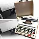 Old-Fashioned Traditional Portable Manual Typewriter,Typable Full Metal Body Typewriter,Retro typewriters,for Notes Or Letters Or Creative Writing (White)
