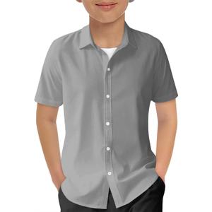 Haloumoning Boys Short Sleeve Dress Shirts Kids Summer School Uniform Button Down Shirt (11-12 Years, Gray) Haloumoning Boys Short Sleeve Dress Shirts Kids Summer School Uniform Button Down Shirt (11-12 Years, Gray)