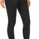 YUNOGA Womens High Waist Workout Leggings - 25 inches No Front Seam Tummy Control Yoga Pants (Large, Black)