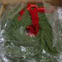 Hotop 6 Set Mini Christmas Wreath for Cabinet Kitchen Windows Decors Bulk with Red Bow Small Artificial Norfolk Farmhouse Wreaths with Berry Pine Cone for Fireplace Front Door Porch Wall Hanging