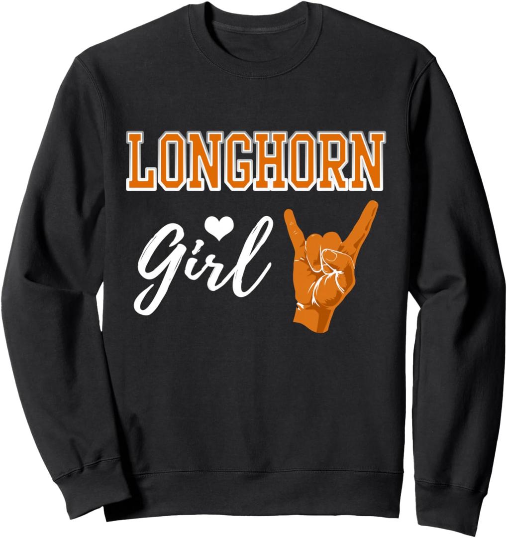 Longhorn Girl Heart Souvenir Gift for Women Sweatshirt L