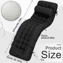 Tudomro 66'' Outdoor Chaise Lounge Cushion Waterproof Patio Pool Chaise Lounge Cushion with Headrest Pillow Tie Fade Resistant Replacement Longue Rocking High Back Chair(Black,2 Pcs)