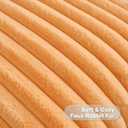 FUTEI Orange Decorative Throw Pillow Covers Set of 2, 26x26 Inch Soft Fluffy Faux Fur Plush Striped Euro Pillow Shams, Modern Home Decor for Couch Bed Living Room