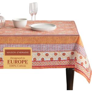 Maison d' Hermine Table Cloth Square Table 100% Cotton 54 x 54 Inches Fall Tablecloth Reusable Everyday Use for Thanksgiving Christmas Decorations Dining Farmhouse Party (Harvest Festival)