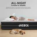 Air Mattress Queen with Built in Pump,Comfortable Waterproof Flocked Surface Inflatable Mattress for Temporary Family Stays and Travel,16-Inch Blow Up Mattress Inflates in 3 Minutes