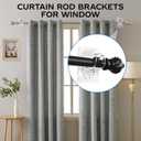 No Drill Curtain Rod Brackets, (8 Pack) Self Adhesive Curtain Rod Holders No Screw Nail-Free, Adjustable Heavy Duty Stick On Curtain Hangers Hooks for 0.5 to 1.3" Dia Rods
