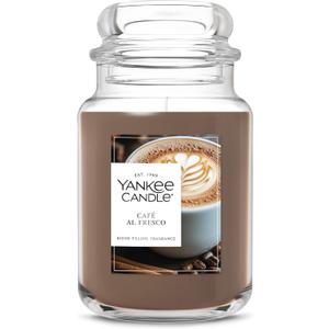 Yankee Candle Caf Al Fresco, Scented Candle, 22oz Large Jar with up to 150 Hour Burn Time, Giftable