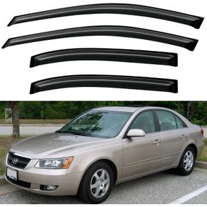 Window Visors Rain Guards Shield for 2006-2010 Hyundai Sonata, Out-Channel Window Vent Wind Deflectors Visors Shades for 06-10 Sonata