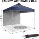 10'x10'Pop Up Canopy Tent with 1 Sidewall & Vented Roof,One Push Setup Instant Shade Shelter for Beach,Camping, Events,Includes STO-N-Go Bag, 8 Stakes, 4 Ropes & Sandbags (Commercial-Grade),Navy Blue