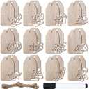 26 Pcs Christmas Wooden Name Tags Unfinished Xmas Wooden Gift Tags with String Blank Hanging Predrilled Wood Circles Art Crafts Gift for DIY Christmas Winter Party Decor Favor