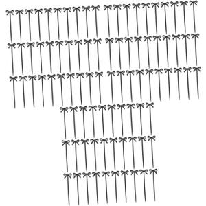 90 Pcs Bow Cocktail Picks Reusable Plastic Fruit Picks for Appetizers Desserts Cake Party Supplies Decorative Food Skewers