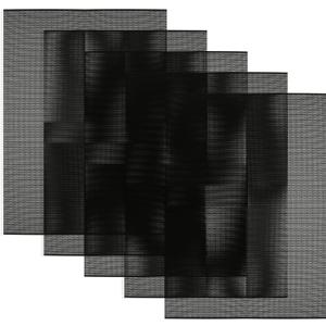 Eye Mesh 0.5mm Fursuit Black Buckram Mesh 11.8in x 7.87in Waterproof Printable PVC Eye Meshes Sheet for Mask, Cosplay Props Fursuits, Handicrafts Making, 5 Sheets