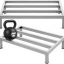 MorningRo 2 Pack Dunnage Rack 36" Long x 20" Wide, 7.9" Height Stainless Steel Shelf 3600+ Pound Capacity Commercial Food Floor Rack for Restaurants Kitchens Garages and Vehicles