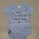 BIBIBLISSBABY First Grandchild Baby Onesie,Baby Coming Soon Pregnancy Announcement Outfit for New Grandparents, Funny Gender Reveal Bodysuit Gift 0-3 Months (Fog)