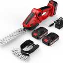 24V Cordless Grass Shears, 2200RPM 2-in-1 Handheld Electric Grass Cutter/Shrubbery Trimmers, Mini Shrub Trimmer Battery Operated Hedge Trimmer with 2Pcs 2.0Ah Batteries and Charger Included