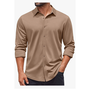 COOFANDY Mens Casual Button Down Shirt Long Sleeve Wrinkle Free Shirts Stretch Dress Shirt S