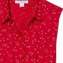 Amazon Essentials womens Sleeveless Relaxed-Fit Woven Shirt Dress (XX-Large, Red Leafy Floral)