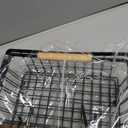 2 Tier Fruit Basket for Kitchen Counter with 2 Banana Hangers, Countertop Metal Bread Basket with Wooden Handle, Large Storage Stand for Vegetables, Snacks, Eggs, Produce Storage Black