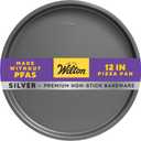Wilton Silver Non Stick 12 in. Pizza Pan, Stainless Steel Bakeware, Made without PFAS