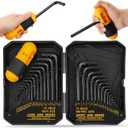 ELEAD 31-Piece Hex Key Set - Allen Wrench Set, SAE and Metric Allen Keys MM(0.7mm-10mm) SAE(0.028"-3/8) Heat-Treated, Torque Handle, High Leverage, Long & Short Keys, Easy Organization
