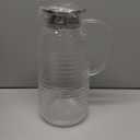 Aofmee 80oz Glass Pitcher with Lid, 2.4 Liter Water Pitcher, Glass Carafe for Cold or Hot Beverages, Sun Tea Jar, Easy Clean Heat Resistant Jug for Juice, Milk