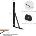 12 Pack L12 x H 8" Black Heavy Duty Shelf Brackets with Screws Metal Shelf Brackets Shelf Support Angle Brackets for Shelves L Brackets Heavy Duty Floating Shelf DIY