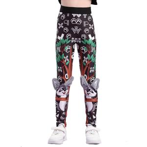 Girls' Tight Pants Black Leggings for Girls Soft Comfortable Printed Leggings Fun Kids Ankle Length Pants for Kids
