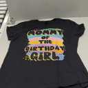 Mommy Of The Birthday Girl Colorful Matching Family T-Shirt, Size L