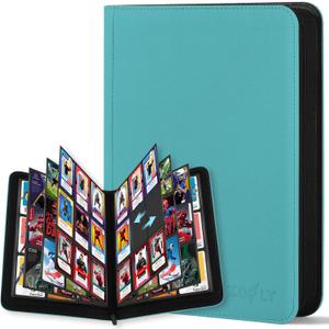 9 Pocket Card Binder, 540 Pockets Trading Card Binder, Double-sided Side Loading Collection Binder, Ringless Card Protector, Card Folder for MTG, TCG, Game Cards, Sport Cards, Teal