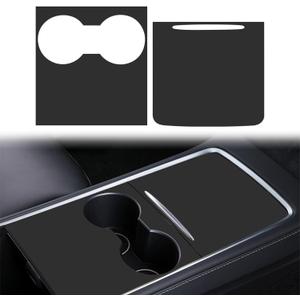 Center Console Wrap Matte Black for Tesla Model 3/Y 2021-2025,Console Cover for Tesla Interior Decor Accessories(Not for M3 Highland/My Juniper)