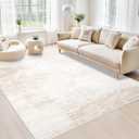 Area Rugs 6x9 Living Room: Washable Rug Modern Abstract Large Rug Soft Non Slip Neutral Rugs Stain Resistant Indoor Carpet for Bedroom Kitchen Dining Room Table Nursery Home Office Rugs(Beige,6'x9')